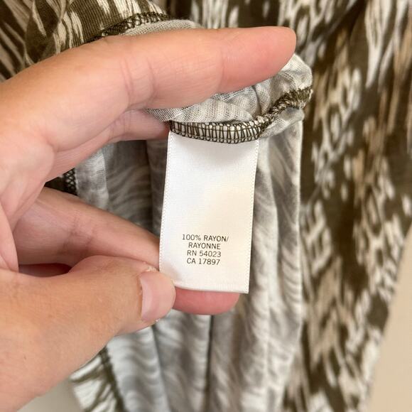 Banana Republic Tank Top L Green Abstract Halter Cowl Neck Summer Luxury NWOT - Picture 7 of 7